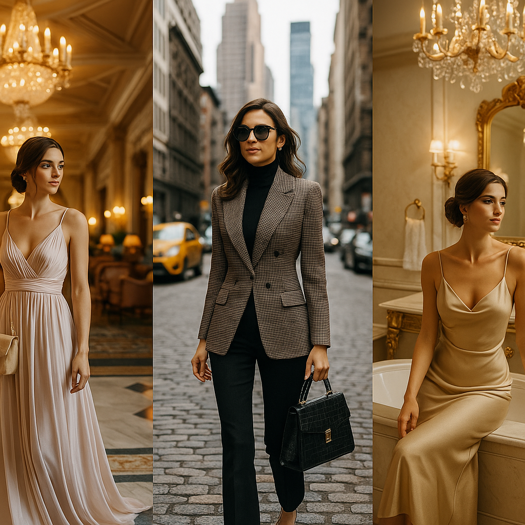 Editorial portraits representing Gigi's luxury style world